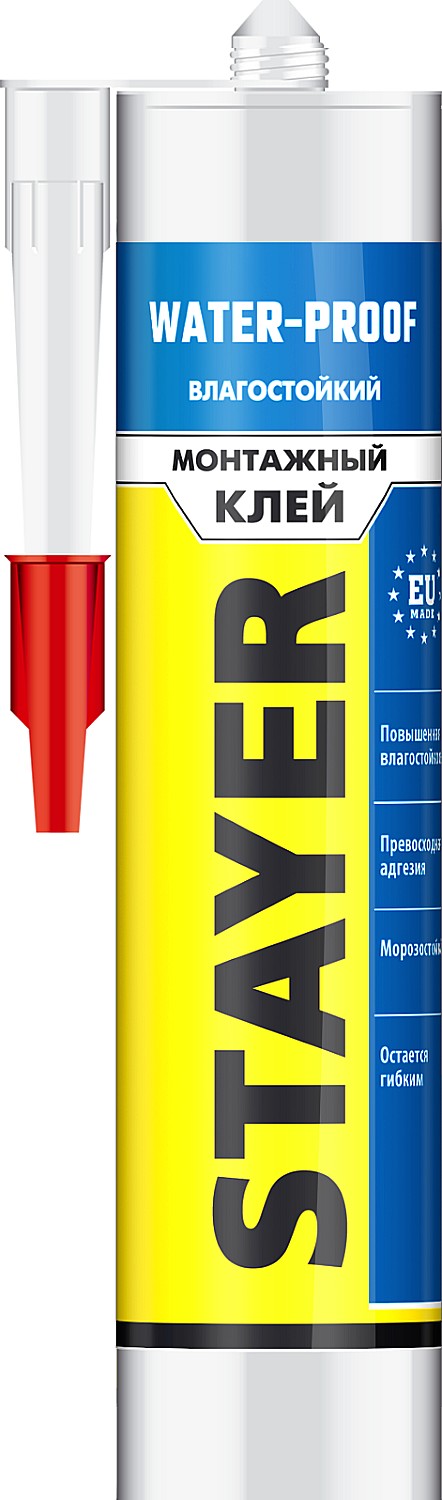 Клей монтажный STAYER Professional, влагостойкий, 280мл 41325