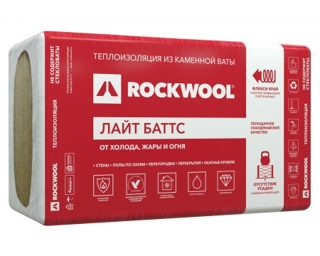 Утеплитель Rockwool Лайт Баттс 1000х600х100 мм 3м2 0.3 м3 5 плит