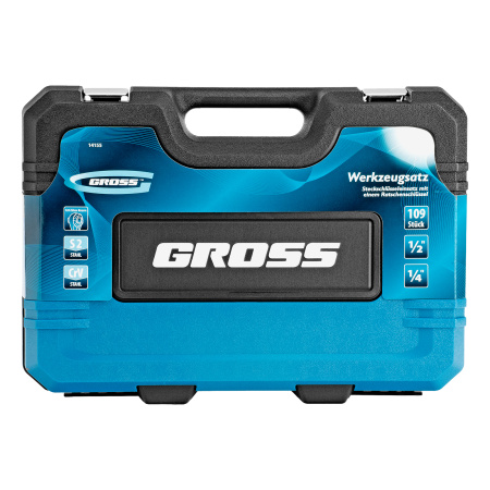 Набор инструментов, 1/4", 1/2", CrV, 120 зубьев, 109 предметов Gross цена
