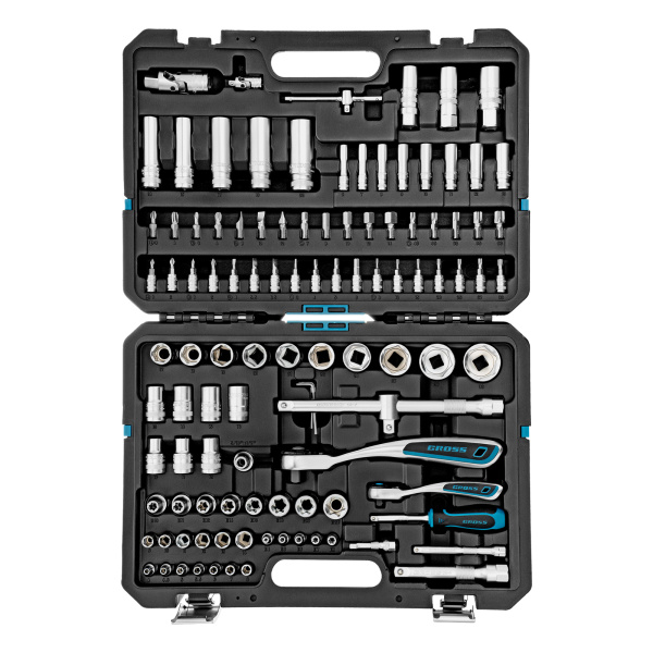 Набор инструментов, 1/4", 1/2", CrV, 120 зубьев, 109 предметов Gross цена