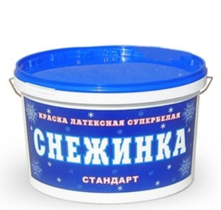 Краска водоэмульсионная «Снежинка» супербелая 14кг