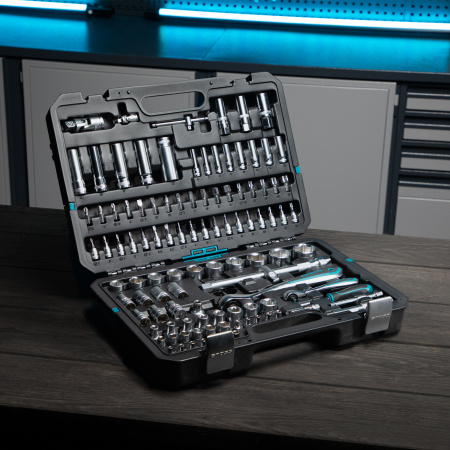 Набор инструментов, 1/4", 1/2", CrV, 120 зубьев, 109 предметов Gross цена