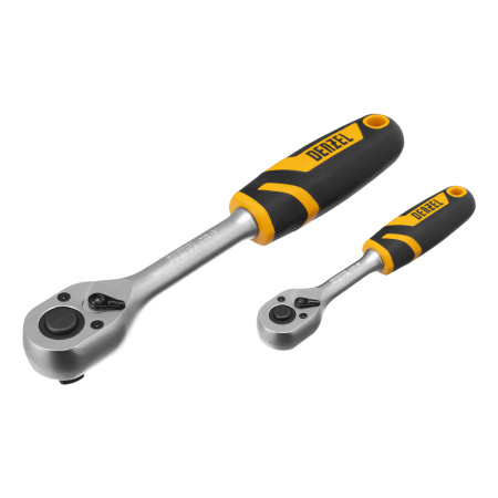 Набор инструментов, 1/2", 1/4", CrV, S2, пластиковый кейс, 100 предметов Denzel цена