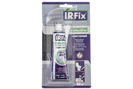 Силиконовый санитарный герметик IRFIX бесцветный 60 мл 20065